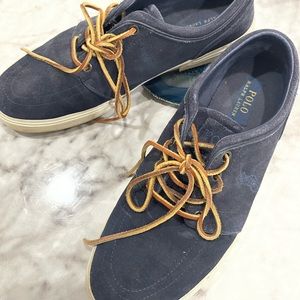 Used Polo Ralph Lauren Men’s blue suede sneakers size 10.5